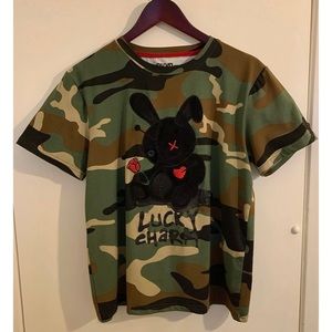 BKYS | Camo Lucky Charm • Black Velvet Bunny Appliqué + Embroidery
